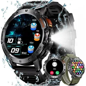 GATO NEGRO Montre Connectée Homme Sport: Étanche Ip68 Fitness Smartwatch Avec Torche Led Podometre - Appel Bluetooth Montres Compatible And pas cher