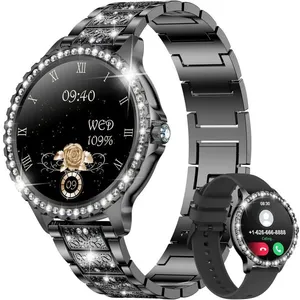 Montre Connectée Femme Avec Appel Bluetooth,Etanche Smartwatch Avec Fo... pas cher