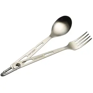 Couverts en titane - NORDISK - Set de 2 pièces - Léger et résistant - Gris pas cher