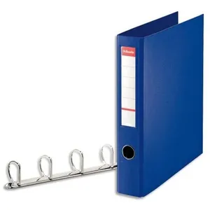 Esselte Classeur à 4 anneaux bleu dos 6 cm 82405 pas cher