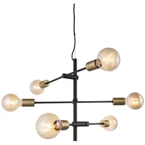 Nordlux Josefine-hanglamp-6xE27-zwart pas cher
