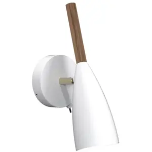 Nordlux Applique Led Pure Blanche Avec Un Élément En Bois pas cher
