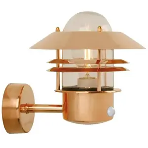 Nordlux BLOKHUS SENSOR-Applique d'extérieur détecteur cuivre H23cm pas cher