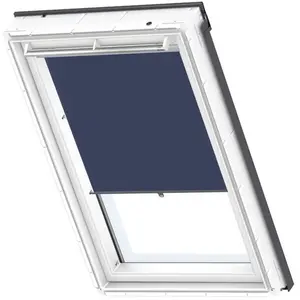 Store rideau avec crochets - VELUX - RHL CK00 - Tamisant - Bleu foncé - Polyester pas cher