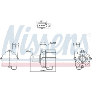 NISSENS Pompe à eau pour VOLKSWAGEN: Golf Cabriolet, Jetta, Scirocco, New Beetle, Touareg & AUDI: S5, A6, SQ7, RS7, A4, A8, RS6, S7, S4 (Ref: 832121)