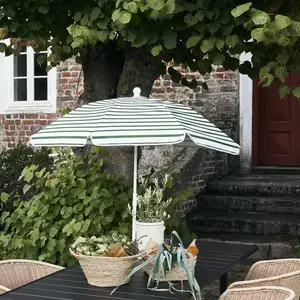 House Doctor, Parasol, Parasol de plage/jardin, Oktogon, vert/blanc (0.21 m) pas cher