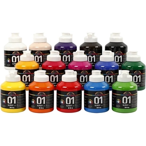 Creative Toys A-Color peinture acrylique brillant 15 pièces 500 ml multicolore pas cher