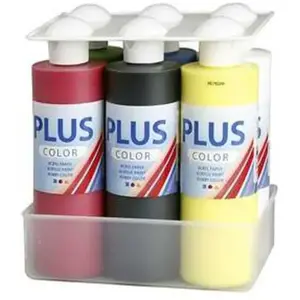 Plus Color Acrylverf - Verf - Color School - Set Primaire Kleuren  6x250 ml pas cher