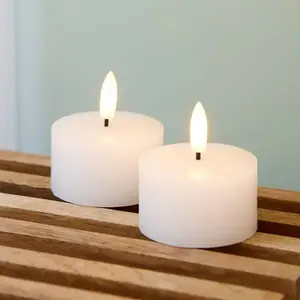 Multi, Décorations de sapin de Noël, Lampa sto owa Sille wieczki tealight zestaw 2 pcs, Ø4,5XH2,2cm, bia y (2x) pas cher