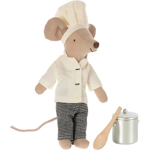 Maileg Chef Souris avec marmite et cuillère pas cher