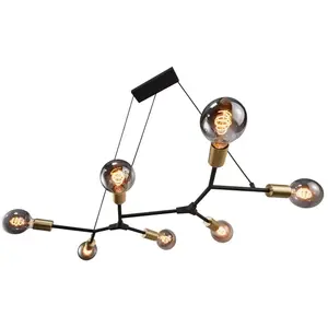 Nordlux Josefine Hanglamp - 7-lichts E27 - Zwart/MessingVendu pargalaxus
