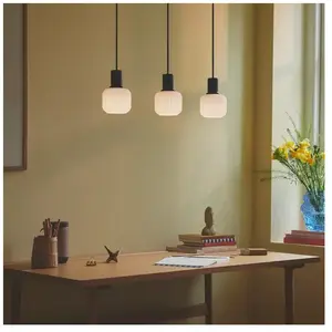 Nordlux Milford mini-hanglamp-rail-3x E14-opaal glas/zwartVendu parbol