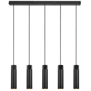 Nordlux, Suspension, 2410483003 TILO 5-Spot GU10 Pendelleuchte Schwarz (GU10) pas cher