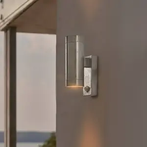 Nordlux, Éclairage d'extérieur, Tin udendørs vaeglampe 2xGU10 IP54 sensor stål 24 cm (GU10, IP54) pas cher