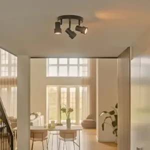 Nordlux, Applique + plafonnier, Nordlux-Boston-3x Plafondlamp-GU10-Zwart pas cher