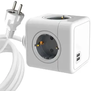 MicroConnect - 4 Way Schuko, 2 USB Ports Power Cube - With 1,5m Cable pas cher