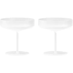 Ferm living - Ripple champagneglas - set van 2 - Frosted