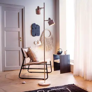 Ocean vloerlamp beige/messing