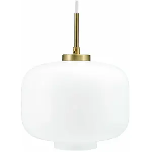 Dyberg Larsen Hanglamp Arp 25 X 32 Cm E27 Opaal 25w Wit/goudVendu parbol