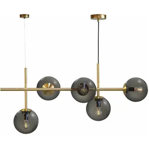 Dyberg Larsen Hanglamp Como 93 X 39 Cm E14 Glas 25w Goud pas cher