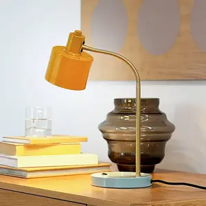 Dyberg Larsen, Lampe de table, Dyberg-Larsen - Ocean Flex Table Lamp - Curry/Turquoise (E14) pas cher