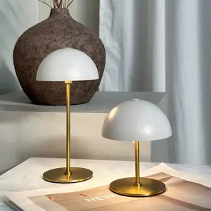 ALONG LED mini tafellamp beige/messing set van 3 pas cher