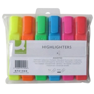 Comparateur de prix : Q-CONNECT Surligneur lot de 6 surligneurs assortis