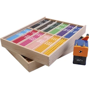 Edu Jumbo Kleurpotloden Jumbo Kleurpotloden Kinderen Ergonomische Kleurpotloden Driehoekige Kleurpotloden 6,25 mm Kleurpotloden Dikke Kleurpotloden Kleurpotloden Set Incl. Puntenslijper - 24 Kleuren Kleurpotloden (12 stuks per kleur) pas cher