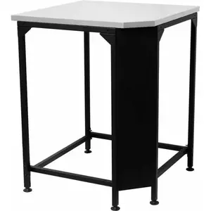 Silverline Table d'angle - COZZE - Plan de travail inox - Noir pas cher