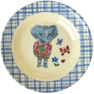 RICE Bol mélamine Nathalie Lété bleu 250 ml carreaux bleu TU pas cher