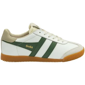 Gola Ténis Gola Elan Pour Femmes - Cuir Blanc Et Vert - 39 pas cher