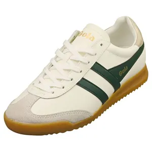 Gola Gola Chaussures Femme Torpedo - Baskets En Cuir Crème Et Vert - 37 pas cher