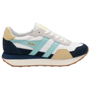 Baskets femme Gola Indiana - blanc/navy/aruba - semelle exagérée et angulaire pas cher