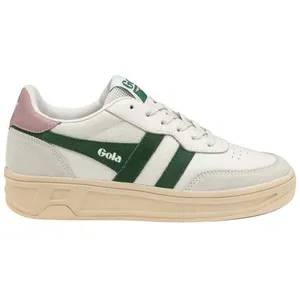 Baskets femme - GOLA - Topspin - Cuir - Blanc/evergreen/pastel pink pas cher
