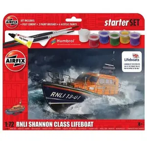 Airfix Modelbouwpakket Militaire voertuigen - 55015 Reddingsboot van de RNLI Shannon-klasse - Starter Set Plastic - 1:72 - Modelbouw