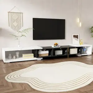 MODERNLUXE Meuble TV à longueur réglable (140-260 cm) - 3 portes abatt... pas cher