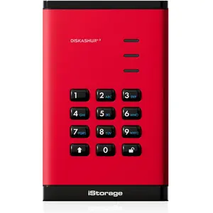 iStorage diskAshur3 SSD 8TB - Rouge (8000 Go), SSD externe, Rouge pas cher