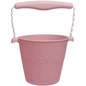Scrunch: EMMER oud roze diam.15cm, 1.5l inhoud, handvaten met touw, opvouwbaar, 100% siliconen, recycleerbaar, 12m+ pas cher