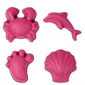 Scrunch Bucket Silikon Sandformen 4er Set Kirschrot/pink pas cher
