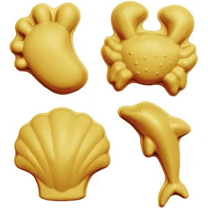 Scrunch Lot de 4 moules à sable Mustard pas cher