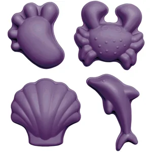 Scrunch Bucket - Silikon Sandformen 4er Set Violett pas cher