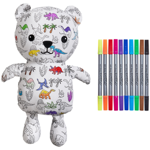 Eat Sleep Doodle Teddybär mit 10 Dinosaurier-Markern pas cher
