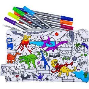 Trousse à colorier lavable et réutilisable Dino avec 10 feutres pas cher