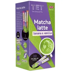 Oplosthee True English Tea Matcha Latte Banana & Vanilla, 10 st.