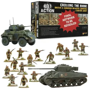 British infantry (winter) 25PDR ATG and crew (Bolt action nieuw)