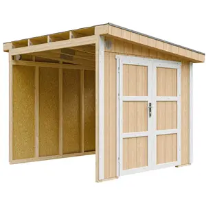 Abri de Jardin Qualité Premium 5,9 m² - H231x248x294 cm - Sans plancher e paroi latérale - Timbela M938B-HARVEST HONEY pas cher
