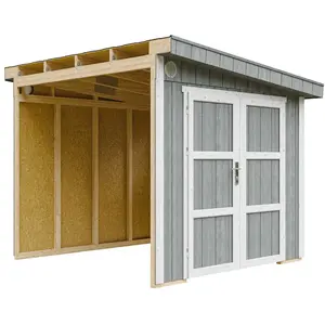 Abri de Jardin Qualité Premium 5,9 m² - H231x248x294 cm - Sans plancher e paroi latérale - Timbela M938B-CAVERN STEEL pas cher