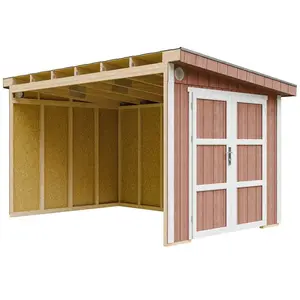 Abri de Jardin Qualité Premium 8,68 m² - H231x248x412 cm - Sans plancher e  paroi latérale - Timbela M939B-REDWOOD RED