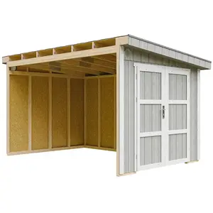 Abri de Jardin Qualité Premium 8,68 m² - H231x248x412 cm - Sans plancher e  paroi latérale - Timbela M939B-TUNDRA GREY pas cher