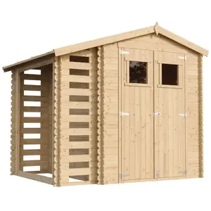 Comparateur de prix : Abri de jardin en bois et range bûches extérieur AVEC SOL TRAITÉ - 3,5...